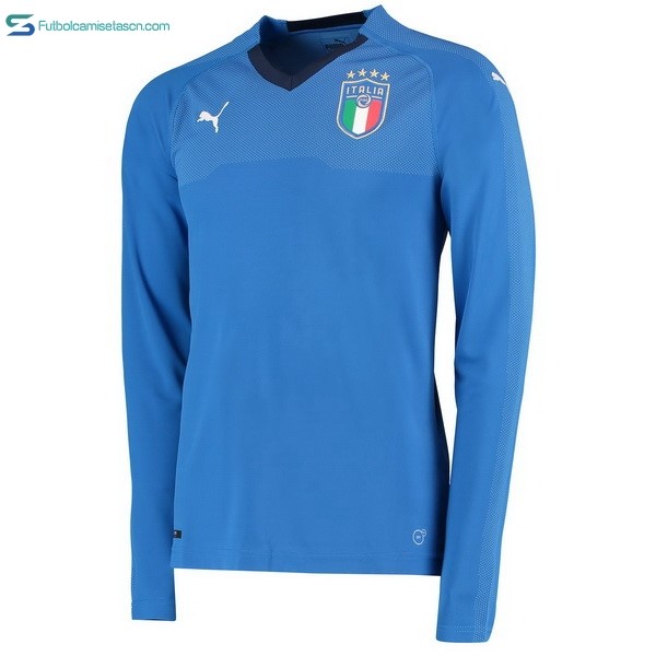 Camiseta Italia 1ª ML 2018 Azul